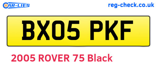 BX05PKF are the vehicle registration plates.
