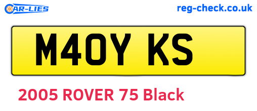 M40YKS are the vehicle registration plates.