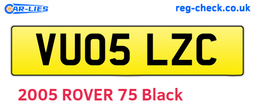 VU05LZC are the vehicle registration plates.
