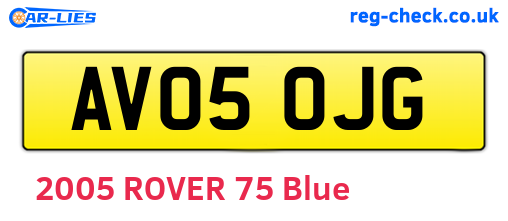 AV05OJG are the vehicle registration plates.