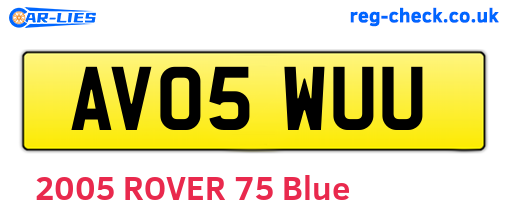AV05WUU are the vehicle registration plates.