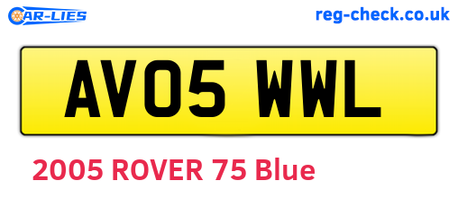 AV05WWL are the vehicle registration plates.