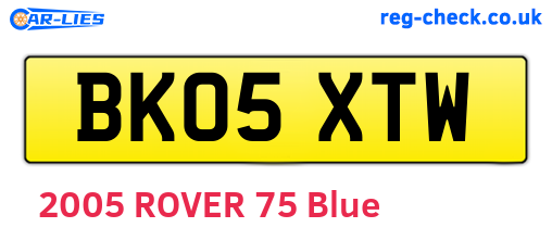 BK05XTW are the vehicle registration plates.