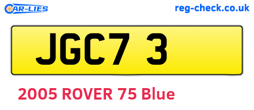 JGC73 are the vehicle registration plates.