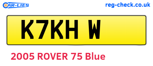 K7KHW are the vehicle registration plates.