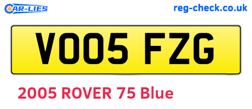 VO05FZG are the vehicle registration plates.