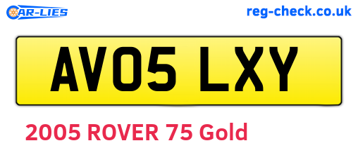 AV05LXY are the vehicle registration plates.