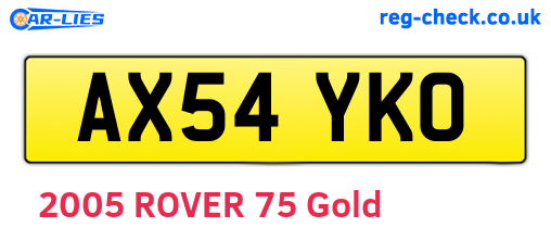 AX54YKO are the vehicle registration plates.