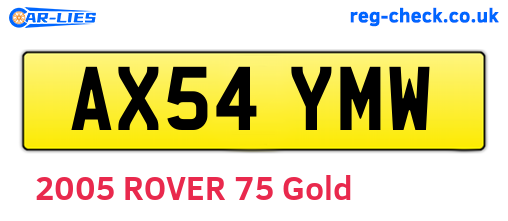 AX54YMW are the vehicle registration plates.