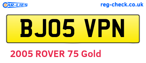 BJ05VPN are the vehicle registration plates.
