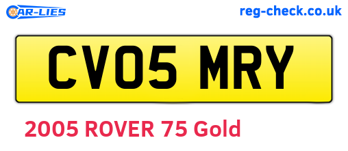 CV05MRY are the vehicle registration plates.