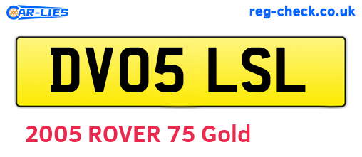 DV05LSL are the vehicle registration plates.
