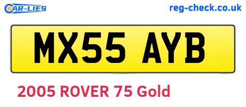 MX55AYB are the vehicle registration plates.