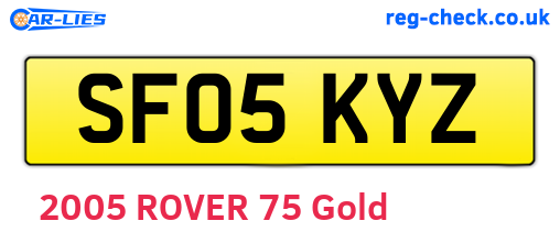 SF05KYZ are the vehicle registration plates.