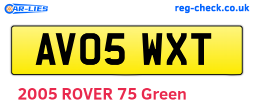 AV05WXT are the vehicle registration plates.