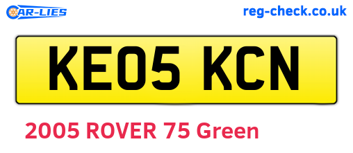 KE05KCN are the vehicle registration plates.