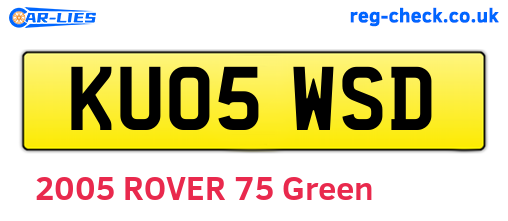KU05WSD are the vehicle registration plates.