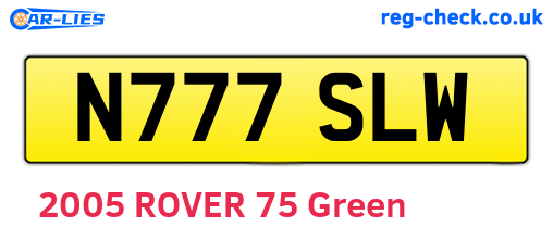 N777SLW are the vehicle registration plates.