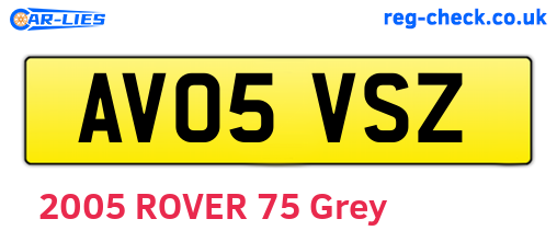 AV05VSZ are the vehicle registration plates.