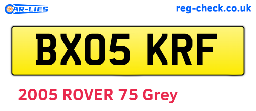 BX05KRF are the vehicle registration plates.