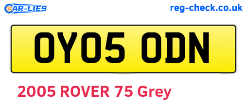 OY05ODN are the vehicle registration plates.