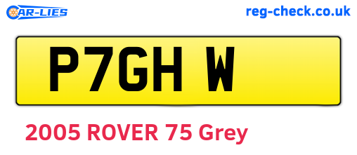 P7GHW are the vehicle registration plates.