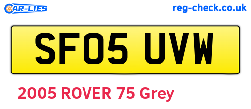 SF05UVW are the vehicle registration plates.