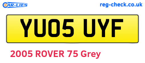 YU05UYF are the vehicle registration plates.