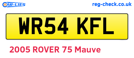 WR54KFL are the vehicle registration plates.