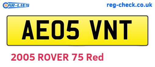 AE05VNT are the vehicle registration plates.