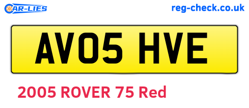 AV05HVE are the vehicle registration plates.