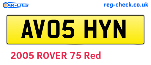 AV05HYN are the vehicle registration plates.