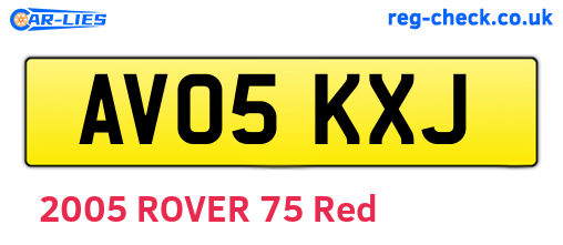 AV05KXJ are the vehicle registration plates.