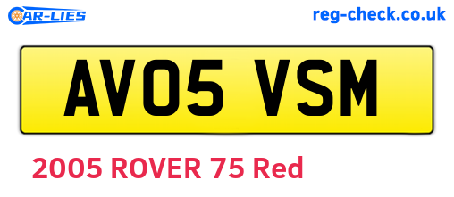 AV05VSM are the vehicle registration plates.