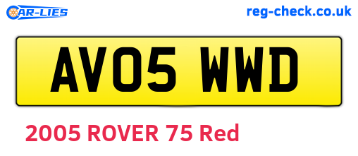 AV05WWD are the vehicle registration plates.