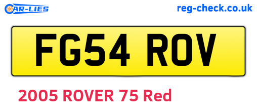 FG54ROV are the vehicle registration plates.