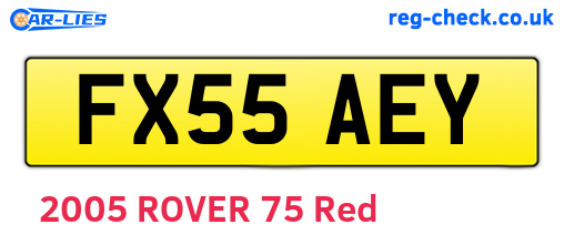 FX55AEY are the vehicle registration plates.