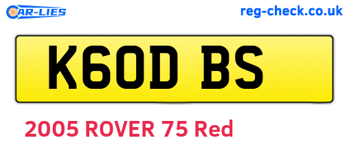 K60DBS are the vehicle registration plates.