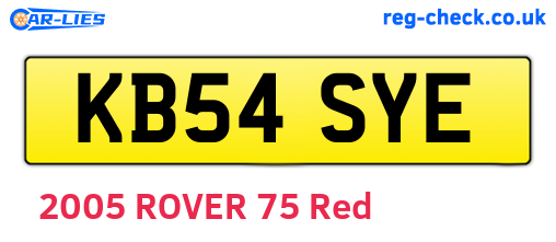 KB54SYE are the vehicle registration plates.