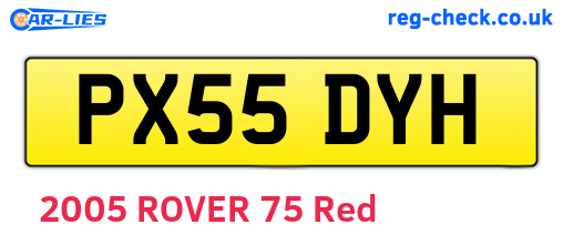 PX55DYH are the vehicle registration plates.
