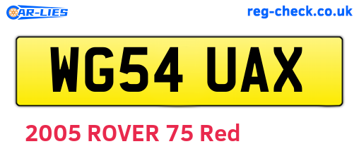 WG54UAX are the vehicle registration plates.