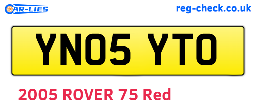 YN05YTO are the vehicle registration plates.