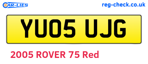 YU05UJG are the vehicle registration plates.