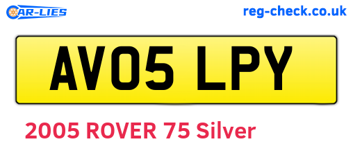 AV05LPY are the vehicle registration plates.