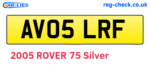 AV05LRF are the vehicle registration plates.