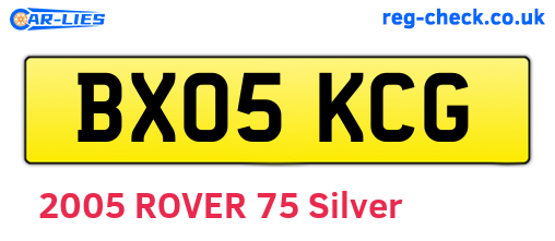 BX05KCG are the vehicle registration plates.