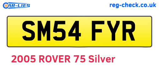 SM54FYR are the vehicle registration plates.