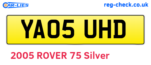 YA05UHD are the vehicle registration plates.