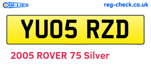 YU05RZD are the vehicle registration plates.