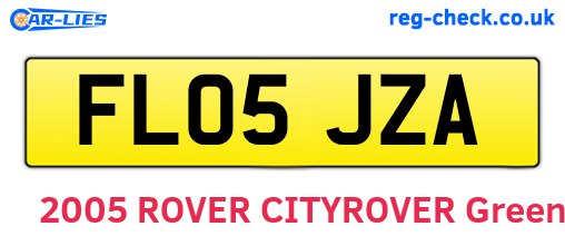 FL05JZA are the vehicle registration plates.